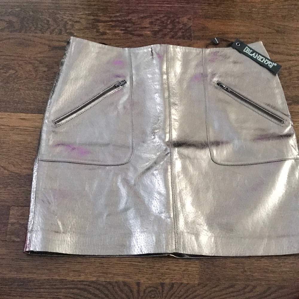 BlankNYC faux leather mini skirt. Gunmetal color. New with tags